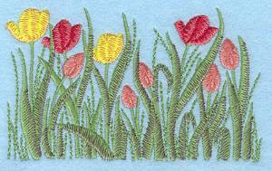 Picture of Tulip Garden Machine Embroidery Design