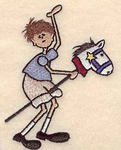 Picture of Boy & Toy Horse Small Machine Embroidery Design