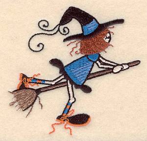 Picture of Witch & Broomstick Small Machine Embroidery Design
