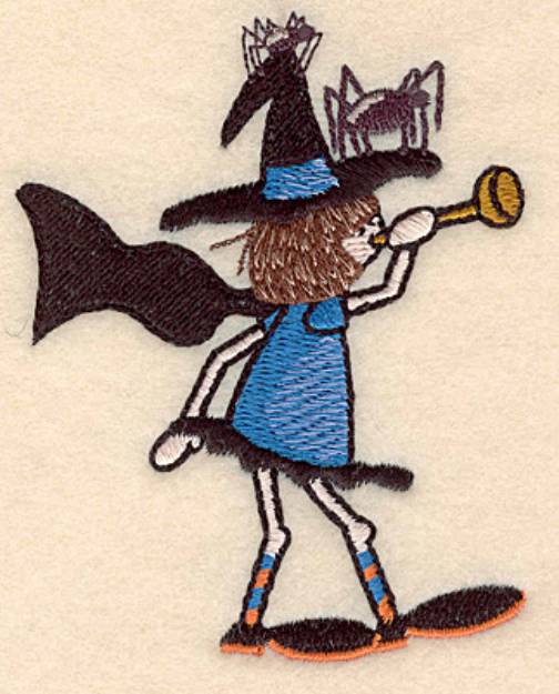 Picture of Witch & Trumpet Small Machine Embroidery Design