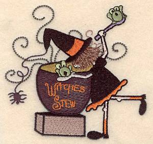 Picture of Witch & Cauldron Small Machine Embroidery Design