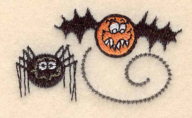 Picture of Spider And Bat Machine Embroidery Design