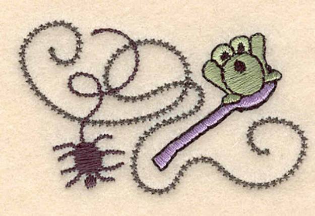 Picture of Spider And Frog Machine Embroidery Design