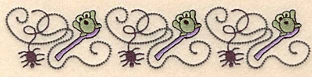 Picture of Spider And Frog Border Machine Embroidery Design
