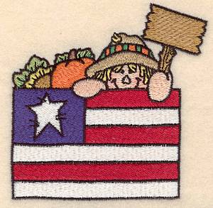 Picture of Scarecrow & Flag Small Machine Embroidery Design