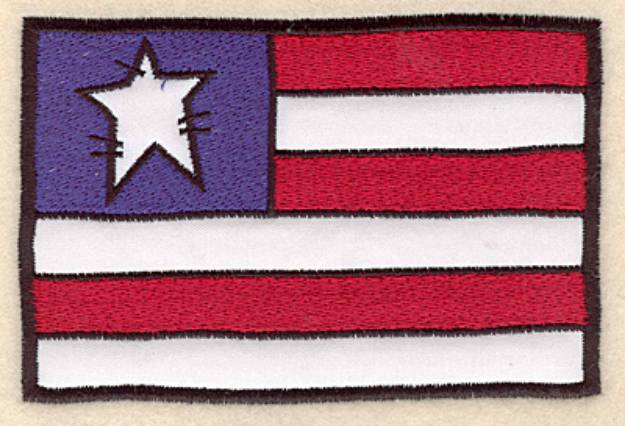 Picture of Star & Stripes Flag Applique Machine Embroidery Design