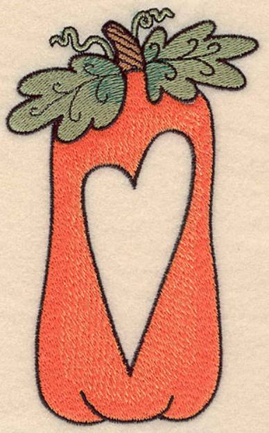 Picture of Pumpkin With Heart Machine Embroidery Design
