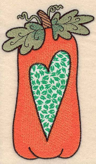 Picture of Pumpkin & Heart Applique Machine Embroidery Design