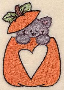 Picture of Pumpkin & Kitten Small Machine Embroidery Design