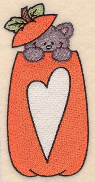 Picture of Heart Pumpkin & Kitten Machine Embroidery Design