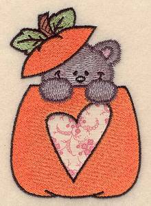 Picture of Pumpkin & Cat Applique Machine Embroidery Design