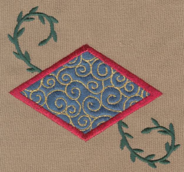 Picture of Diamond With Vines Machine Embroidery Design