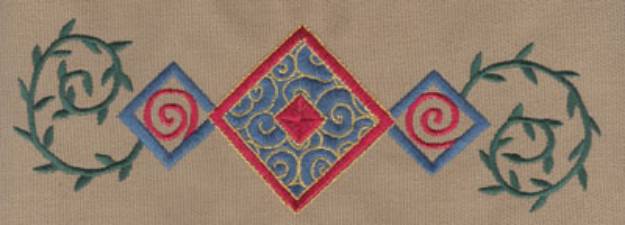 Picture of 3 Diamonds & Vines Machine Embroidery Design