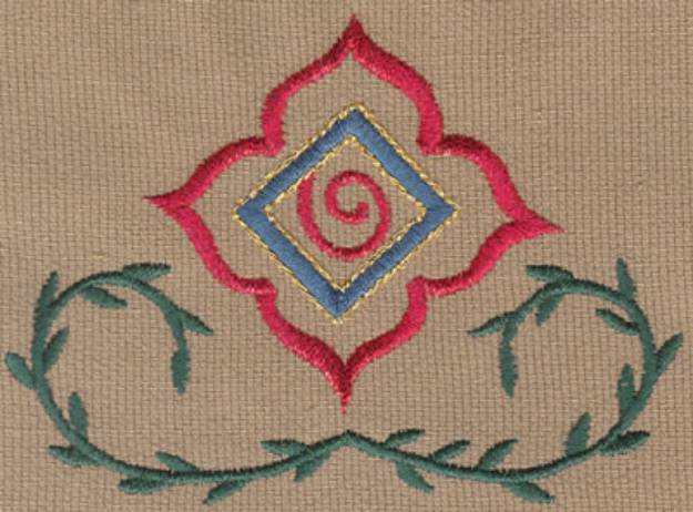 Picture of Stylized Flower & Vines 1 Small Machine Embroidery Design
