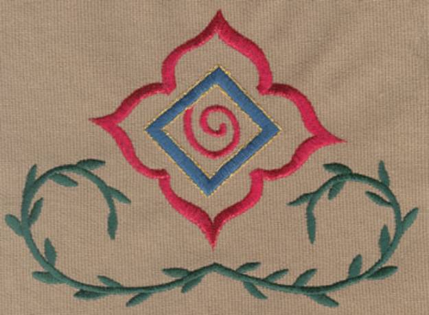 Picture of Stylized Flower & Vines 1 Large Machine Embroidery Design