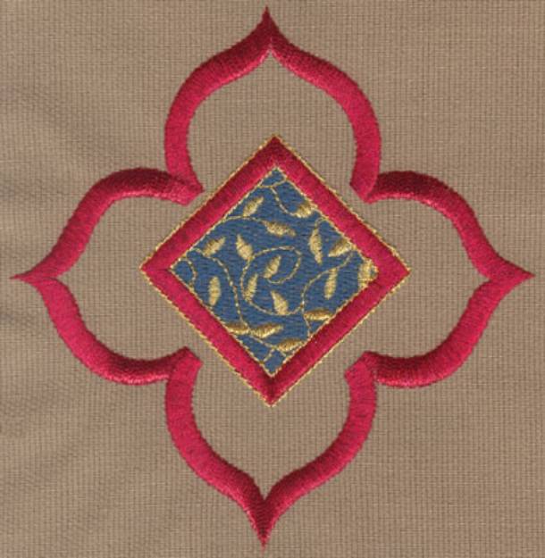 Picture of Stylized Flower & Diamond 1 Machine Embroidery Design