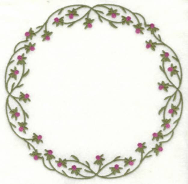 Picture of Vine & Buds Circle Machine Embroidery Design