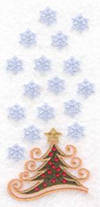 Picture of Christmas Tree & Snow Machine Embroidery Design
