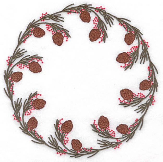 Picture of Circle Of Pine Boughs Machine Embroidery Design