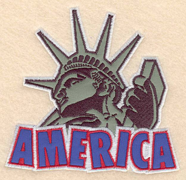 Picture of Statue Of Liberty Applique Machine Embroidery Design