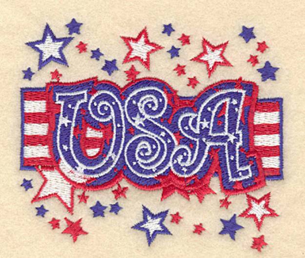 Picture of USA Stars & Stripes Machine Embroidery Design