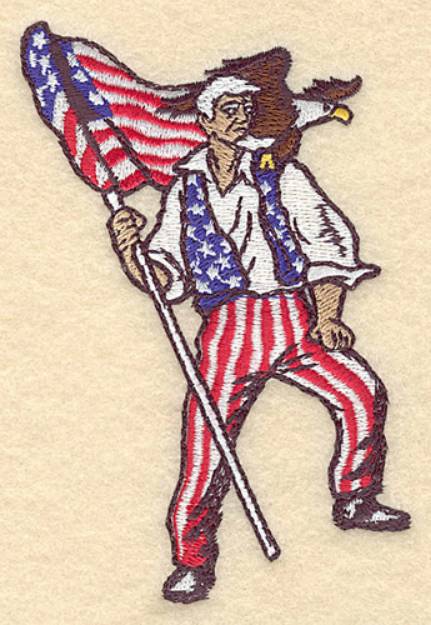 Picture of Uncle Sam Flag & Eagle Machine Embroidery Design