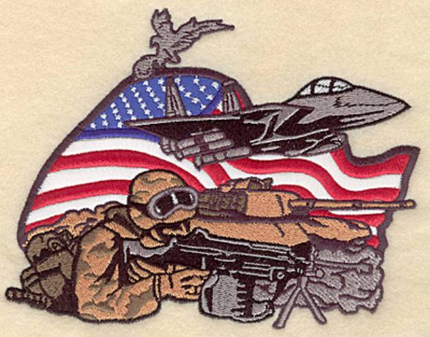 Picture of Military Pride Applique Machine Embroidery Design