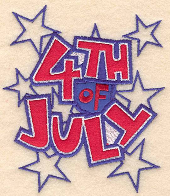 Picture of 4th Of July Applique Machine Embroidery Design