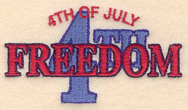 Picture of 4th Of July Freedom Small Machine Embroidery Design
