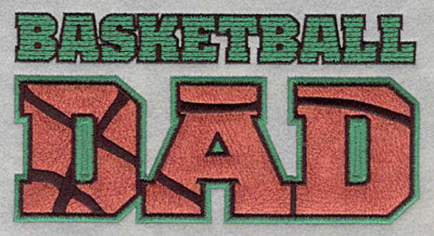 Picture of Basketball Dad Applique Machine Embroidery Design