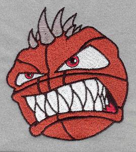 Picture of Angry Basketball Machine Embroidery Design