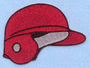 Picture of Baseball Helmet Red Machine Embroidery Design