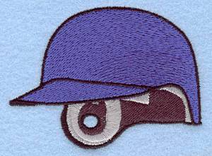 Picture of Baseball Helmet Blue Machine Embroidery Design