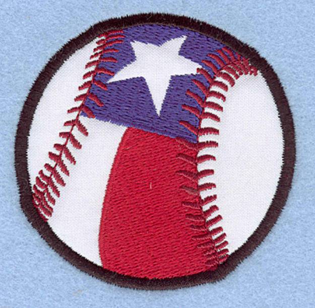 Picture of Patriotic Baseball Applique Machine Embroidery Design