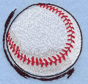 Picture of Baseball In Motion Machine Embroidery Design