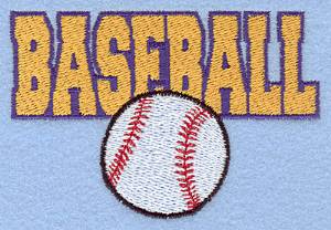 Picture of Baseball With Ball Small Machine Embroidery Design