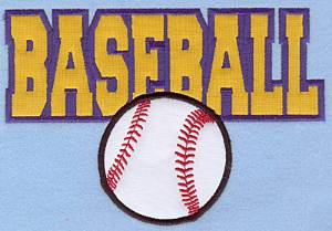 Picture of Baseball & Ball Applique Machine Embroidery Design