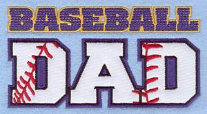 Picture of Baseball Dad Applique Machine Embroidery Design