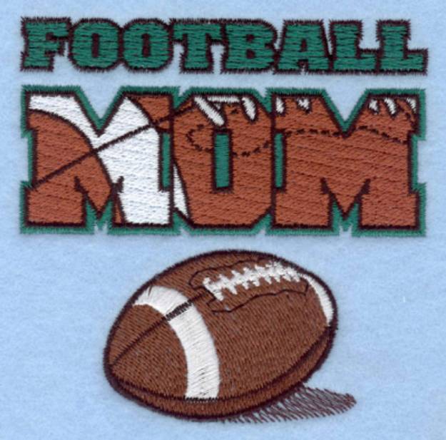 Picture of Football Mom & Ball Machine Embroidery Design
