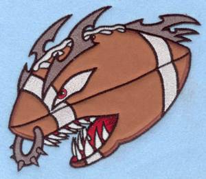 Picture of Angry Football Applique Machine Embroidery Design