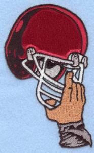Picture of Helmet In Hand Applique Machine Embroidery Design