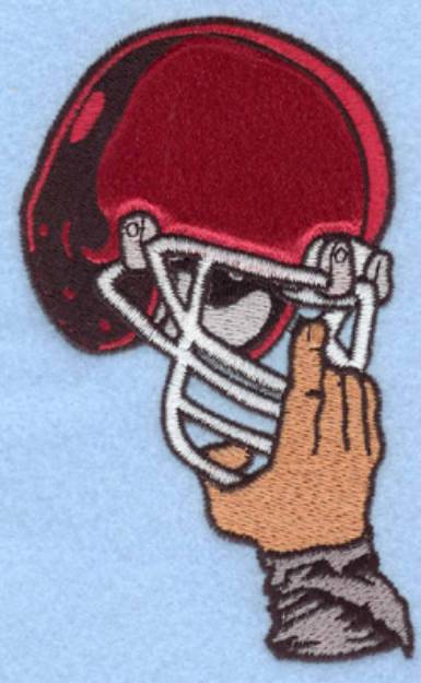Picture of Helmet In Hand Applique Machine Embroidery Design