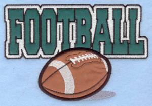 Picture of Football & Ball Applique Machine Embroidery Design