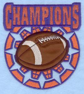 Picture of Football Champions Applique Machine Embroidery Design