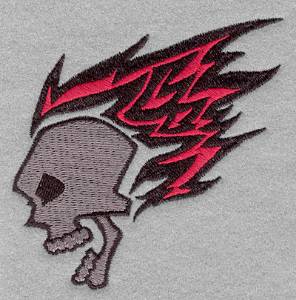 Picture of Skull With Flame Machine Embroidery Design