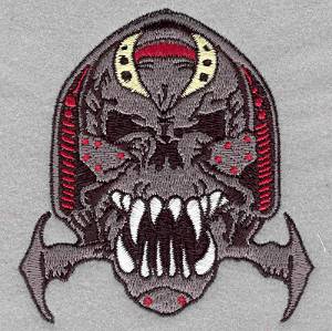Picture of Warrior Skull Small Machine Embroidery Design