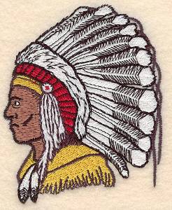 Picture of Indian Head Small Machine Embroidery Design