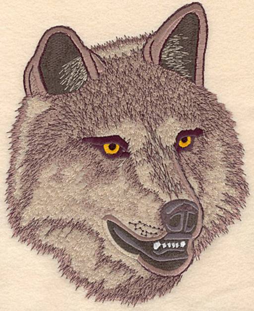 Picture of Wolf Head Applique Machine Embroidery Design