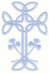 Picture of Cross With Shamrocks Machine Embroidery Design