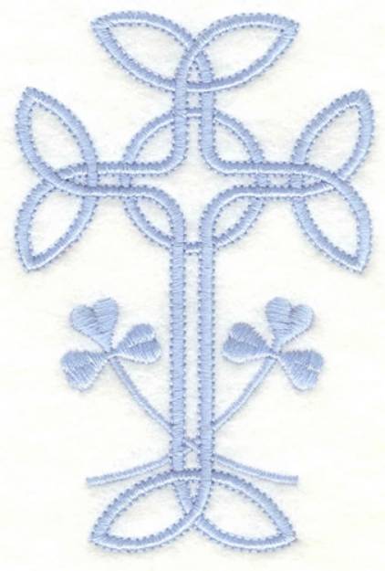 Picture of Cross With Shamrocks Machine Embroidery Design